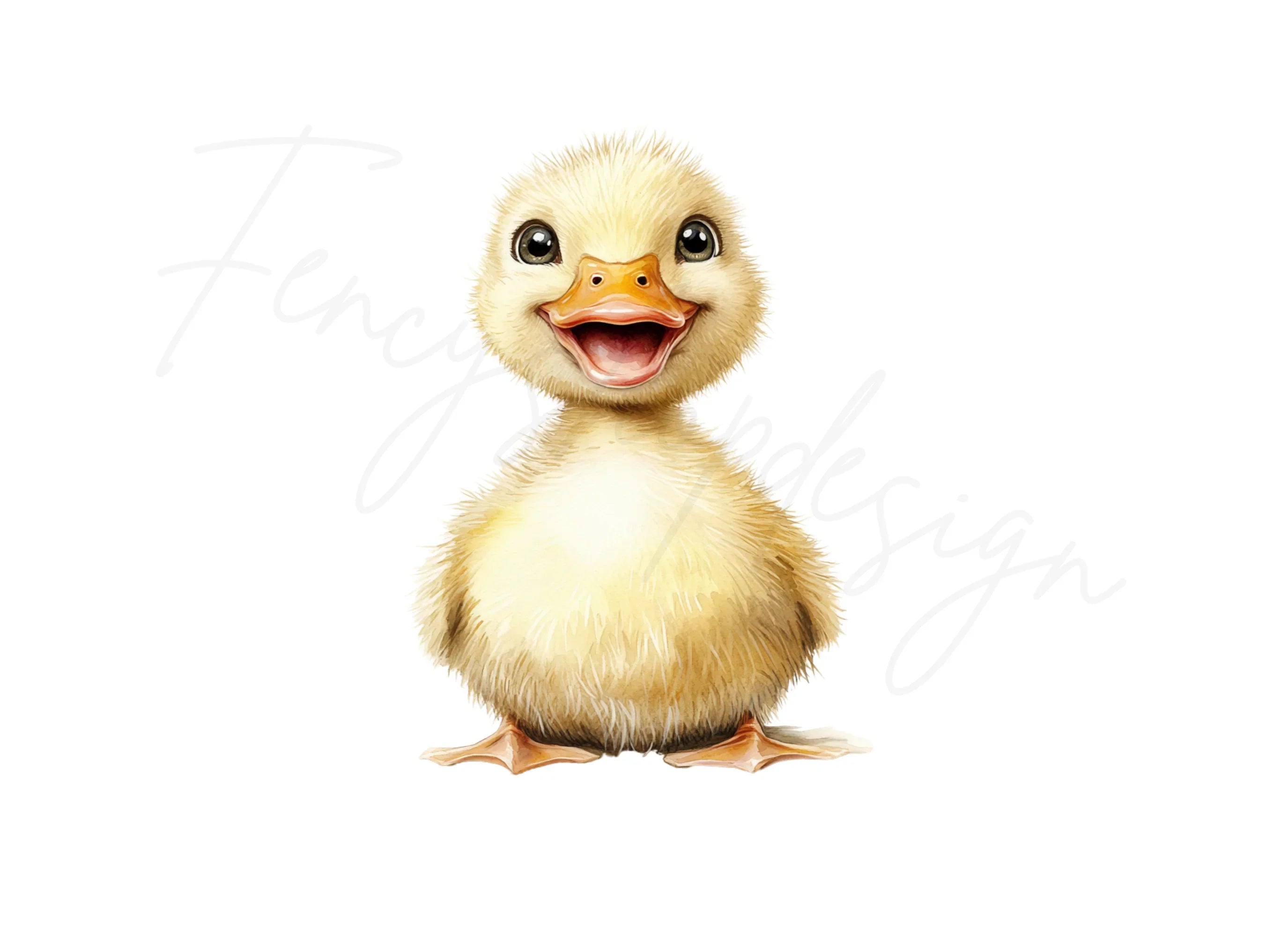 Cute Happy Duckling Clipart Bundle