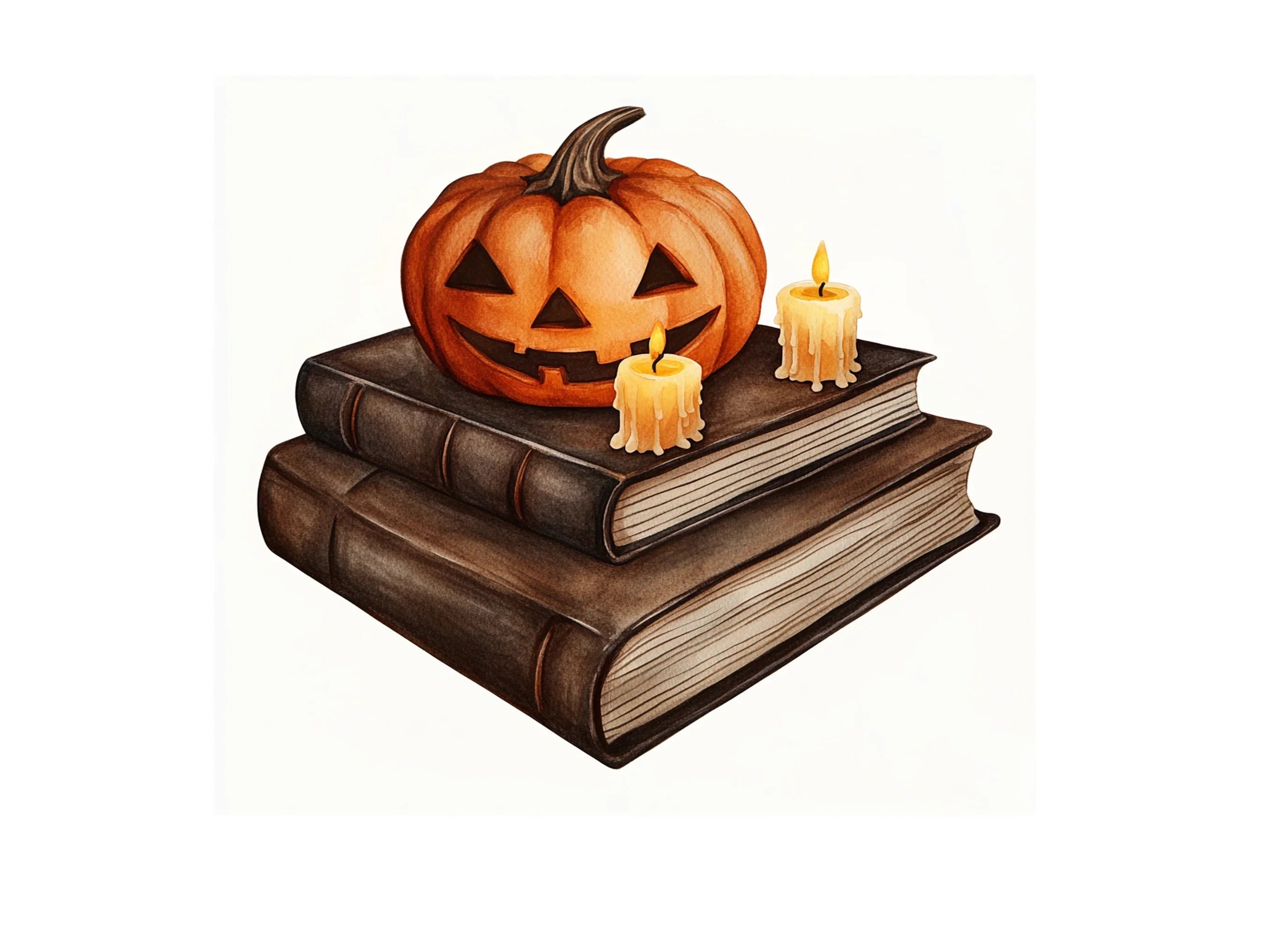 Halloween Pumpkin Candle Clipart Bundle