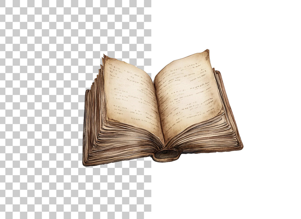 Vintage Open Books Clipart Bundle