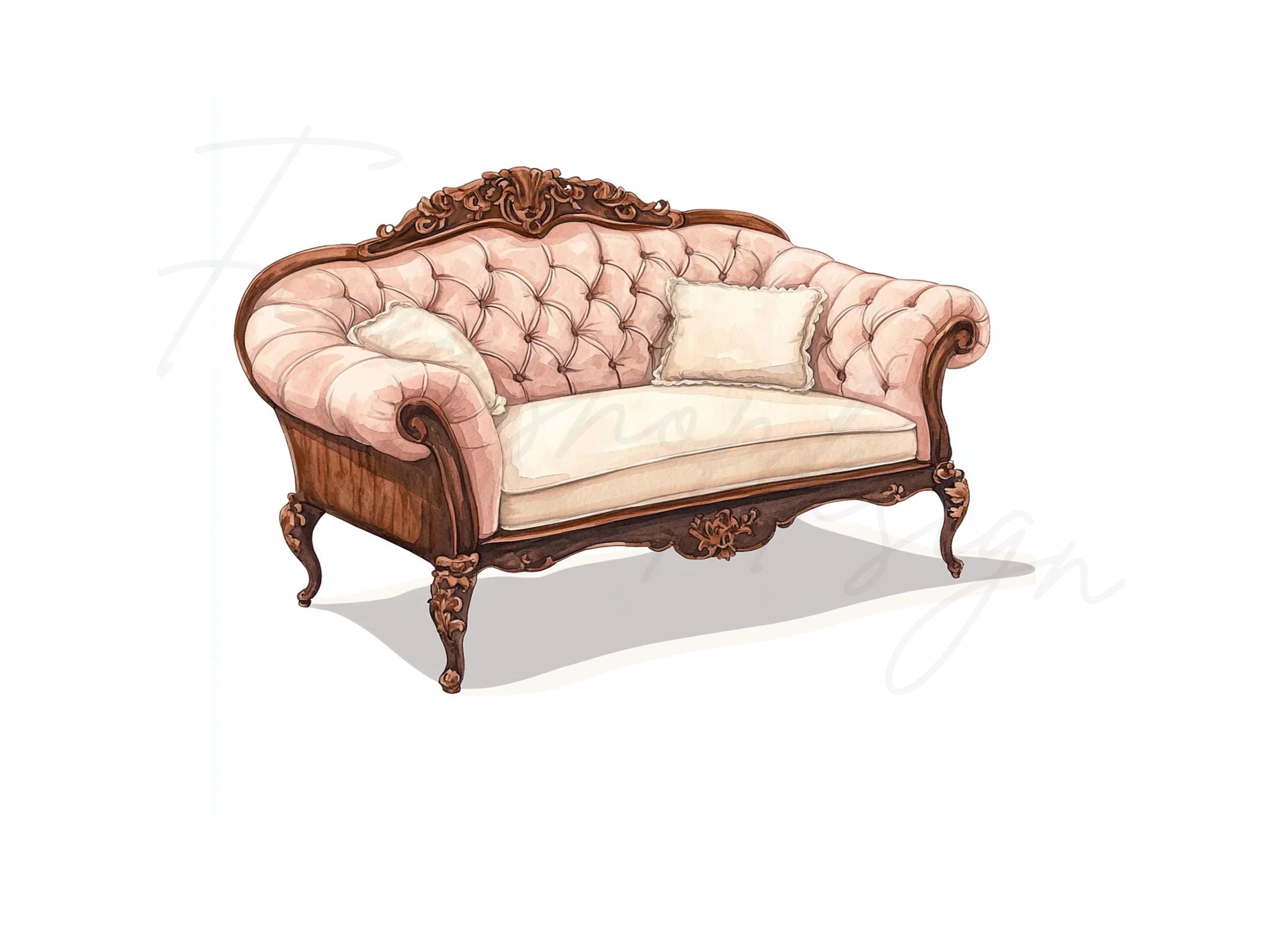 Vintage Sofa Clipart Bundle