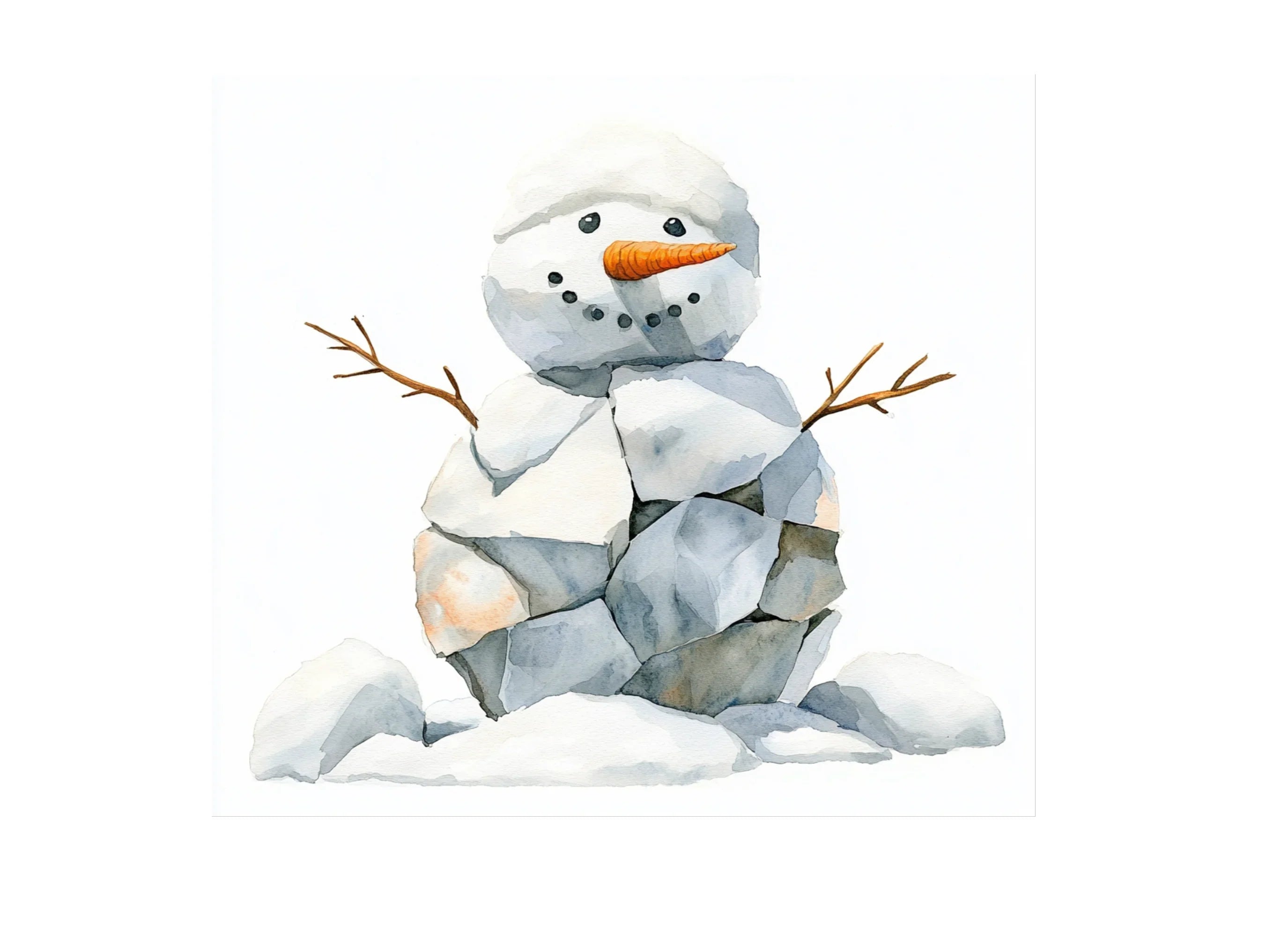 Geometric Snowman Clipart Bundle