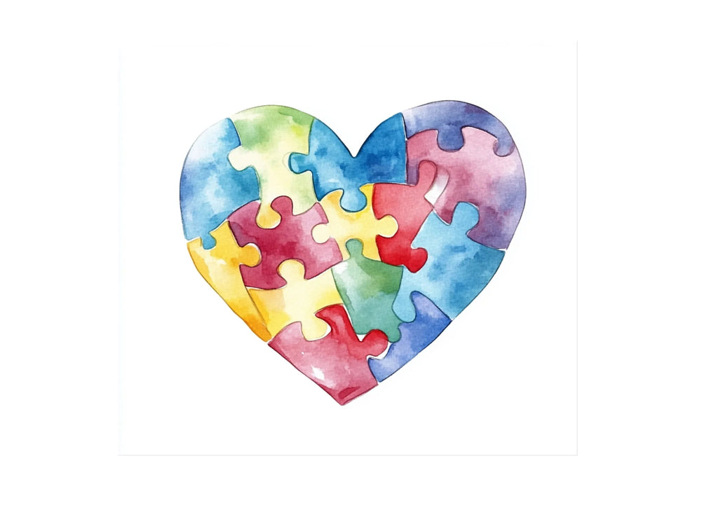 Autism Puzzle Heart Clipart Bundle