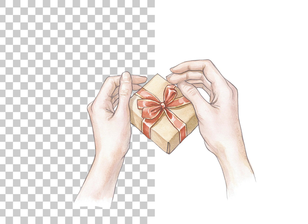 Hands Holding Gift Boxes Clipart Bundle
