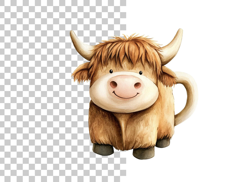 Cute Highland Cow Clipart Bundle