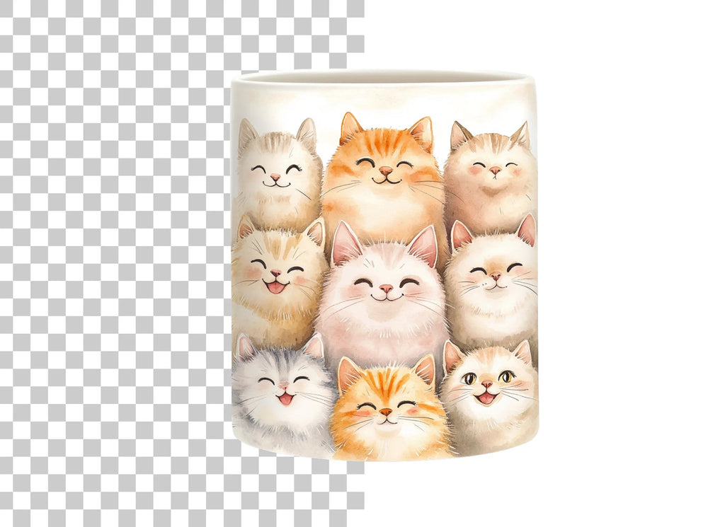 Cute Kitten Faces Clipart Bundle