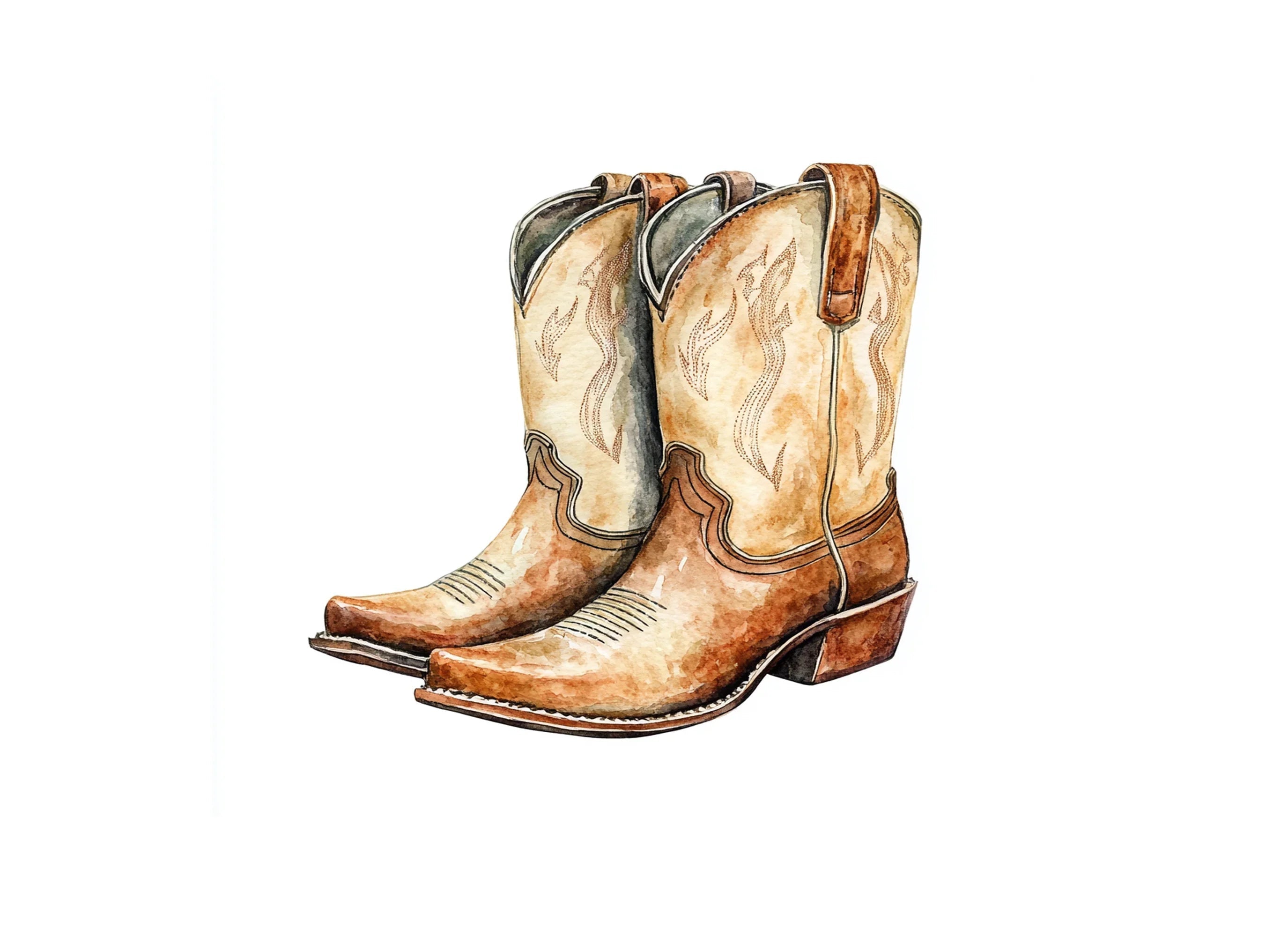 Classic Cowboy Boots Clipart Bundle