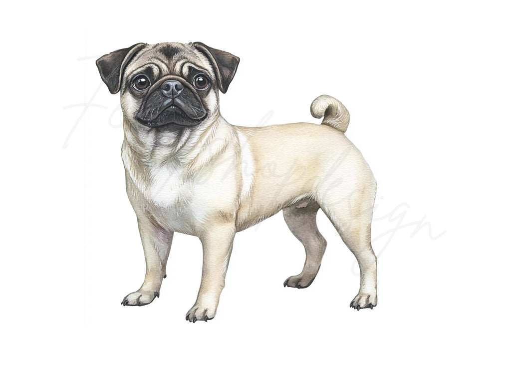 Three Pugs Clipart Bundle