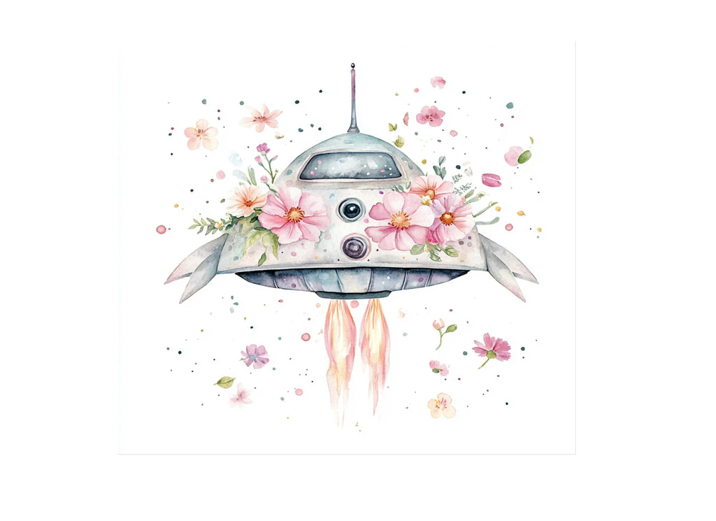 Whimsical Space Adventure Floral Clipart Bundle