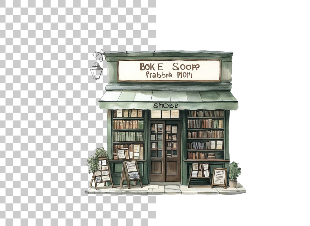 Charming Vintage Bookstore Clipart Bundle