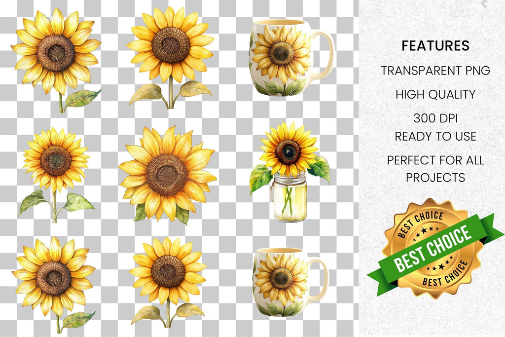 Sunflower Clipart Bundle