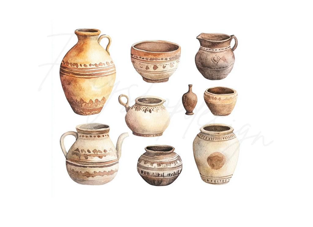 Ancient Pottery Clipart Bundle