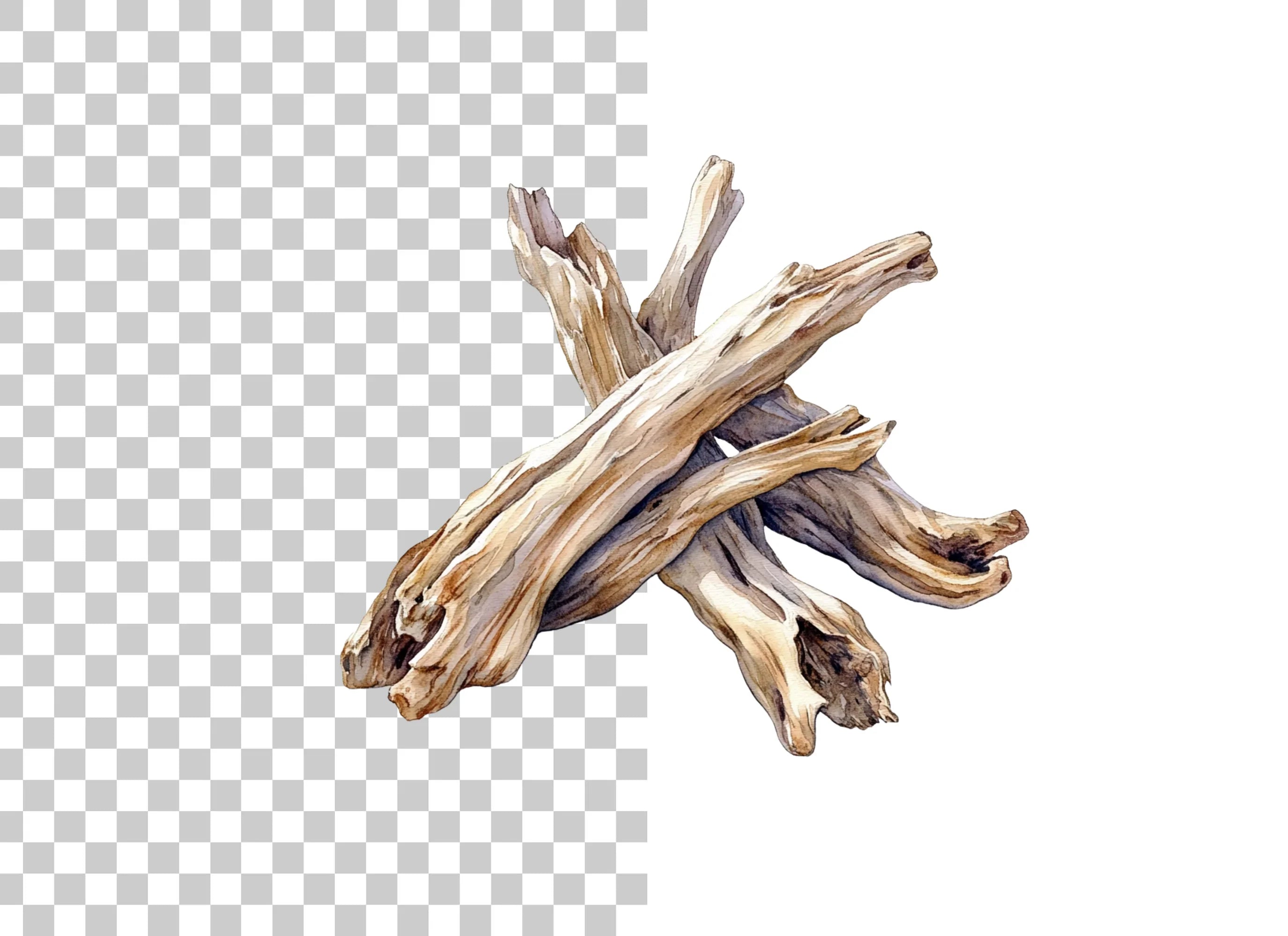 Rustic Wood Pieces Clipart Bundle
