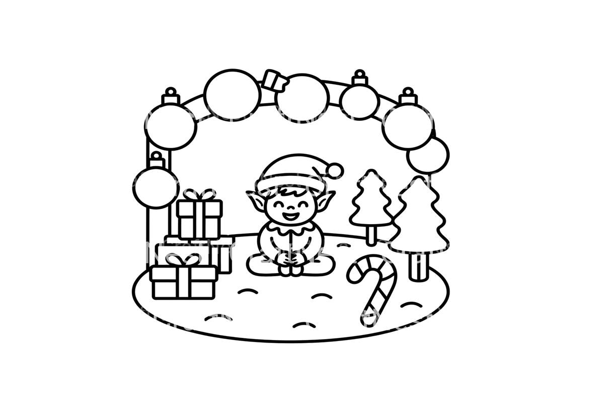 Cute Christmas Elf Coloring Books Coloring Books