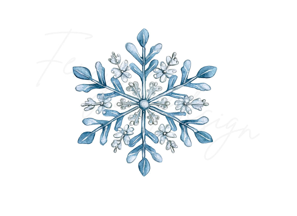 Blue Snowflake Clipart Bundle