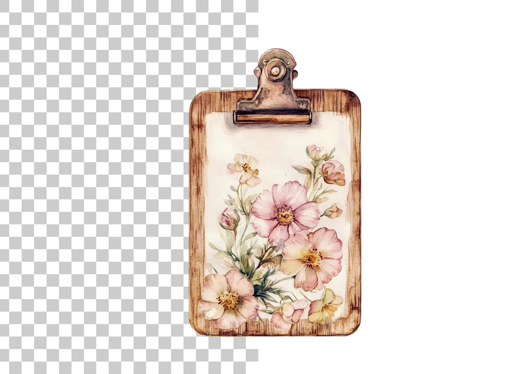 Floral Clipboard Clipart Bundle