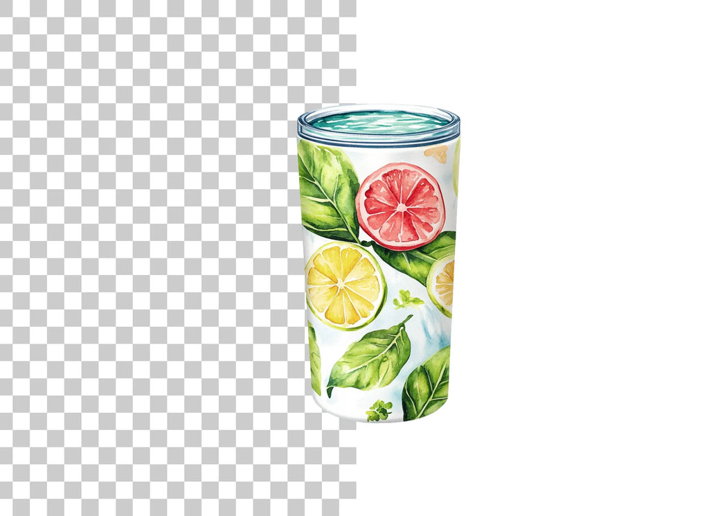Citrus and Mint Tumbler Clipart Bundle