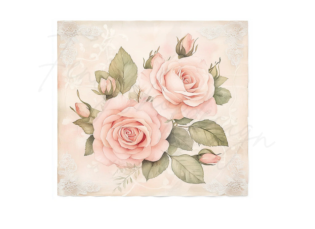 Elegant Pink Rose Clipart Bundle