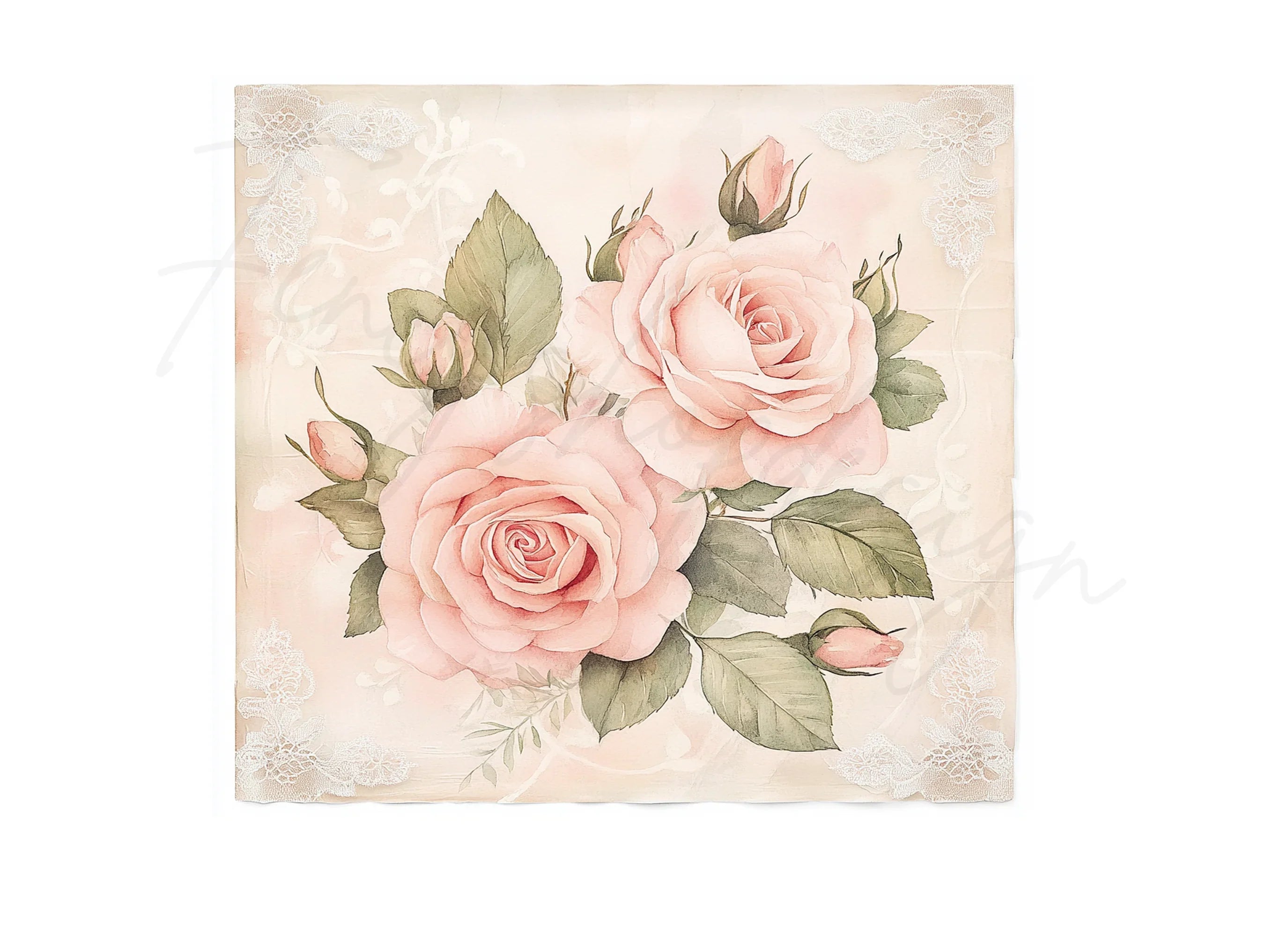 Elegant Pink Rose Clipart Bundle