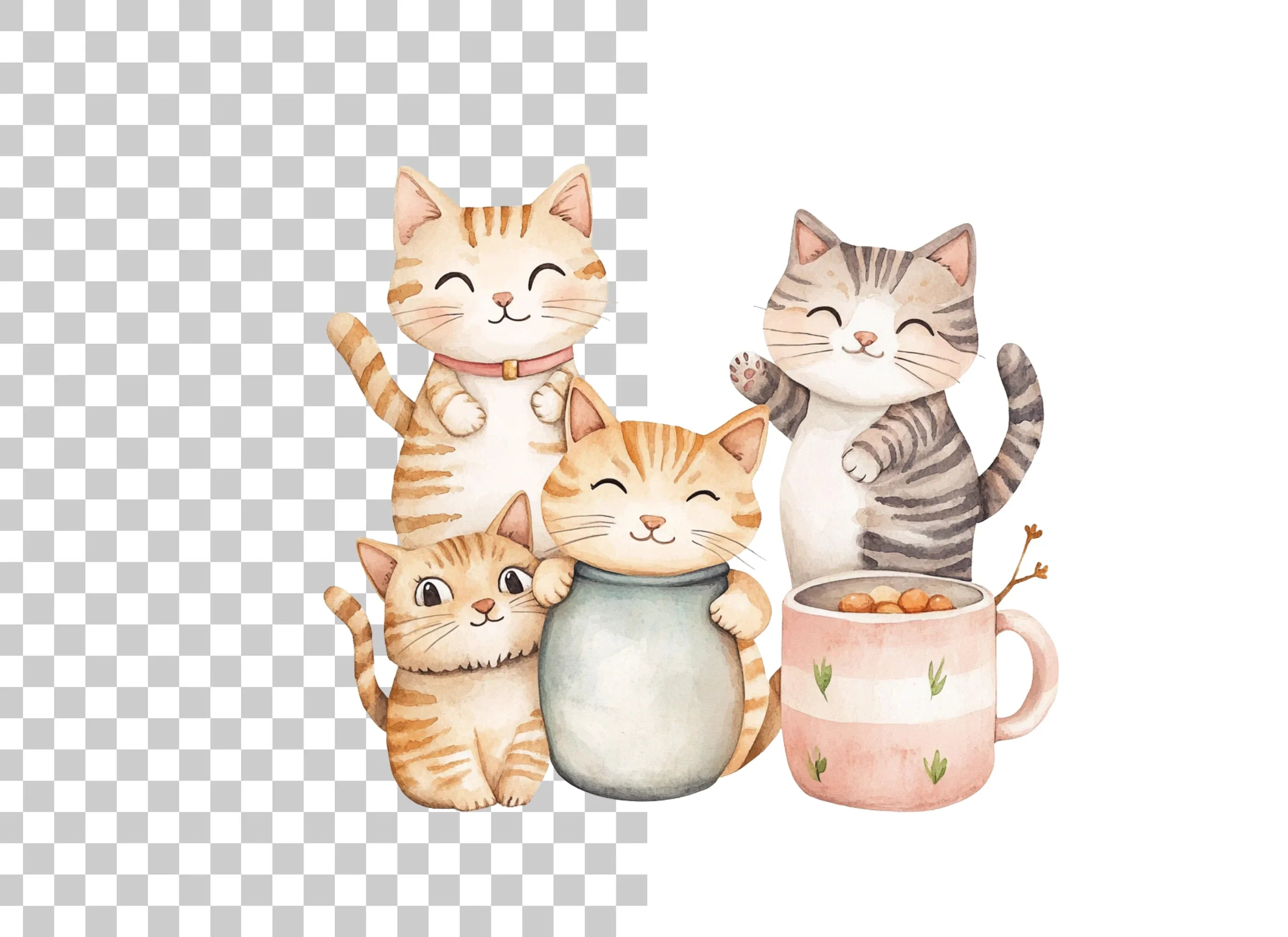 Cute Cat Clipart Bundle