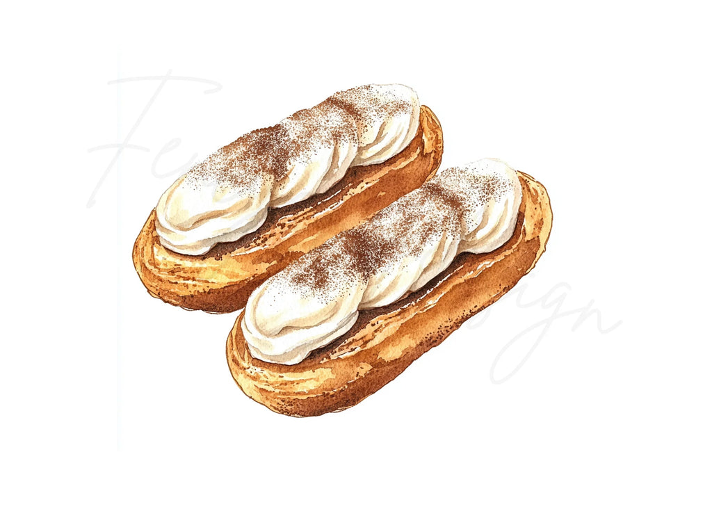 Delicious Cream-Filled Eclairs Clipart Bundle