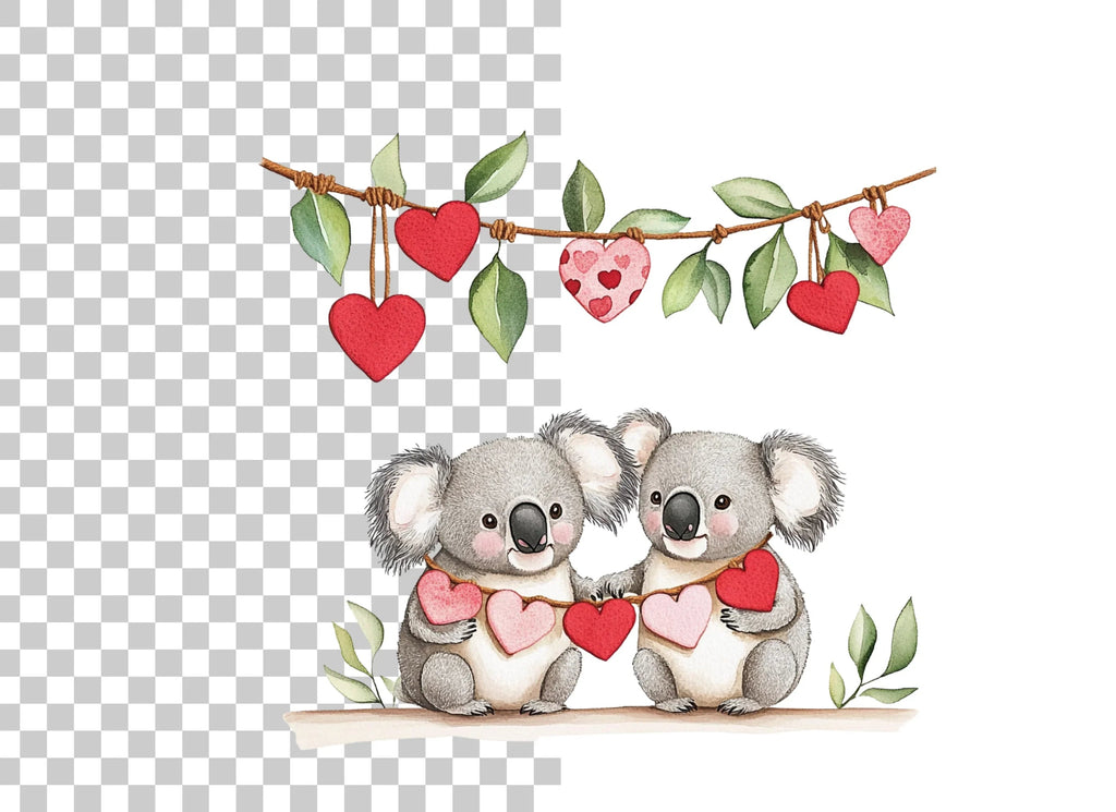 Cute Koala Valentine Day Clipart Bundle