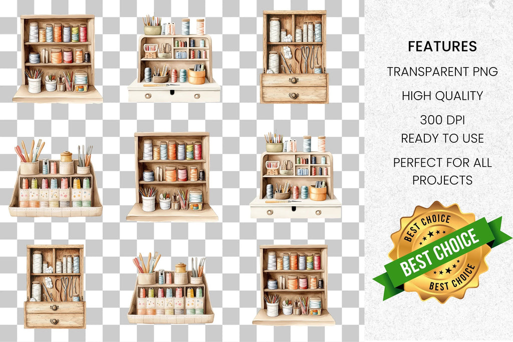 Craft Room Storage Clipart Bundle