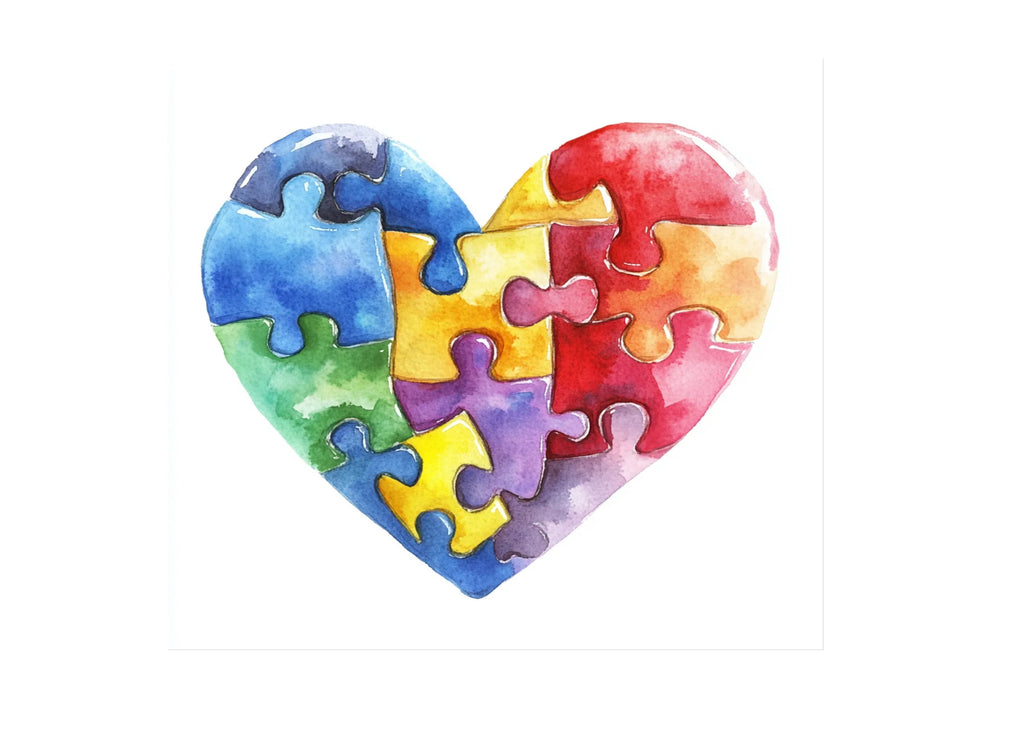 Colorful Puzzle Heart Clipart Bundle