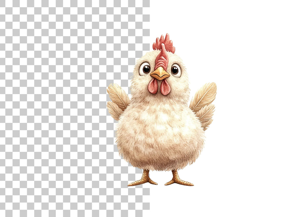 Cute Cartoon Chicken Clipart Bundle