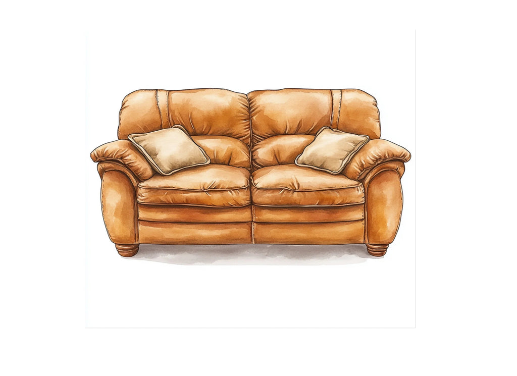 Cozy Leather Sofa Clipart Bundle
