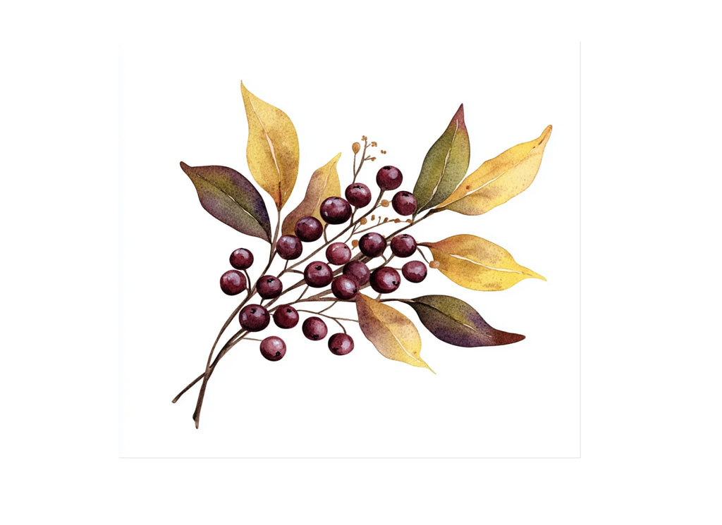 Autumn Berry Leaf Clipart Bundle