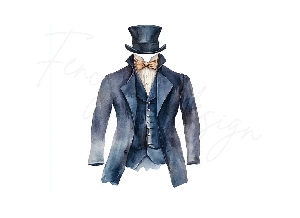 Elegant Victorian Men's Fashion Clipart Bundle
