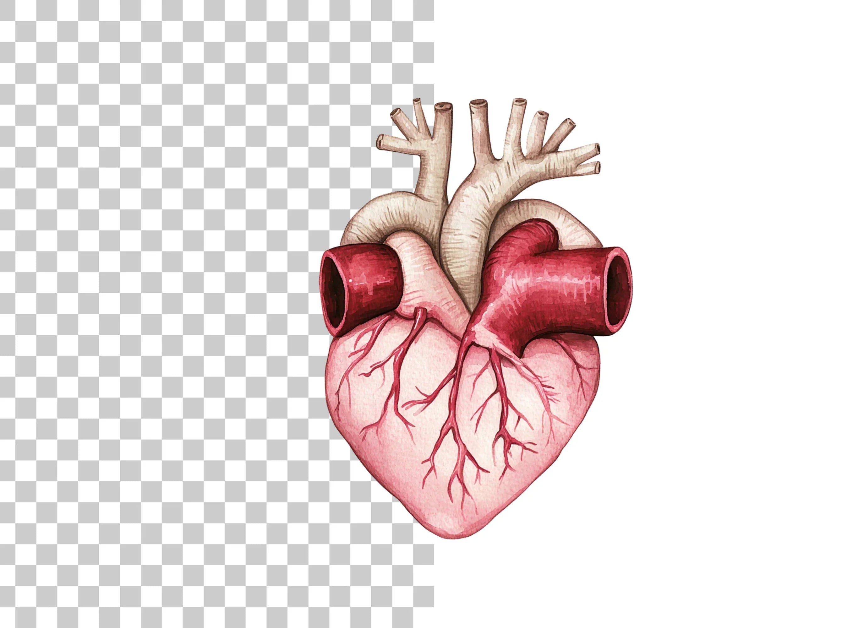 Detailed Human Heart Anatomy Clipart Bundle