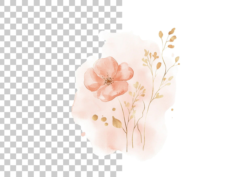 Floral Gold Clipart Bundle