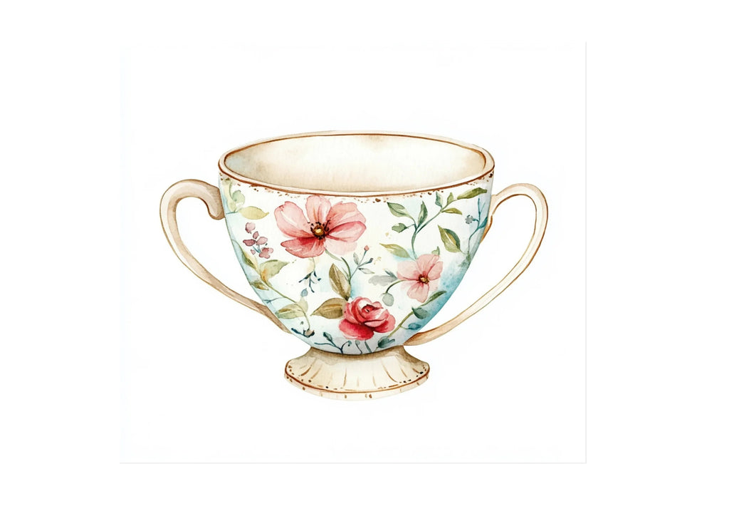 Vintage Teacups Clipart Bundle