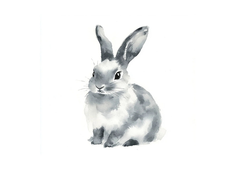 Cute Grey Bunny Rabbit Clipart Bundle