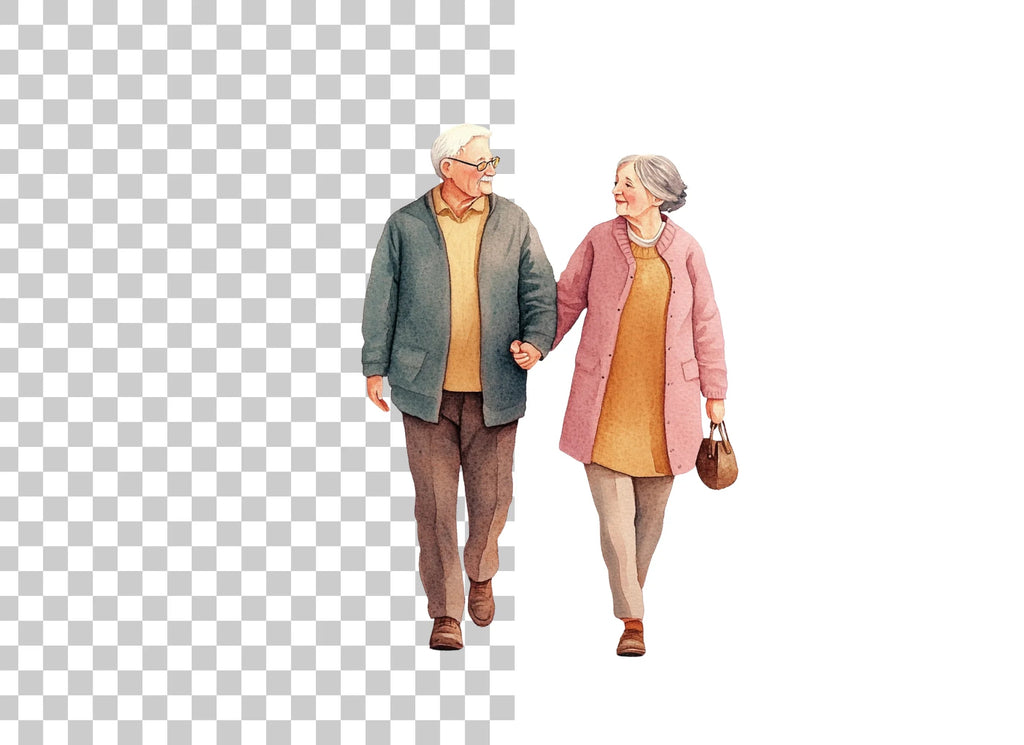 Elderly Couple Clipart Bundle