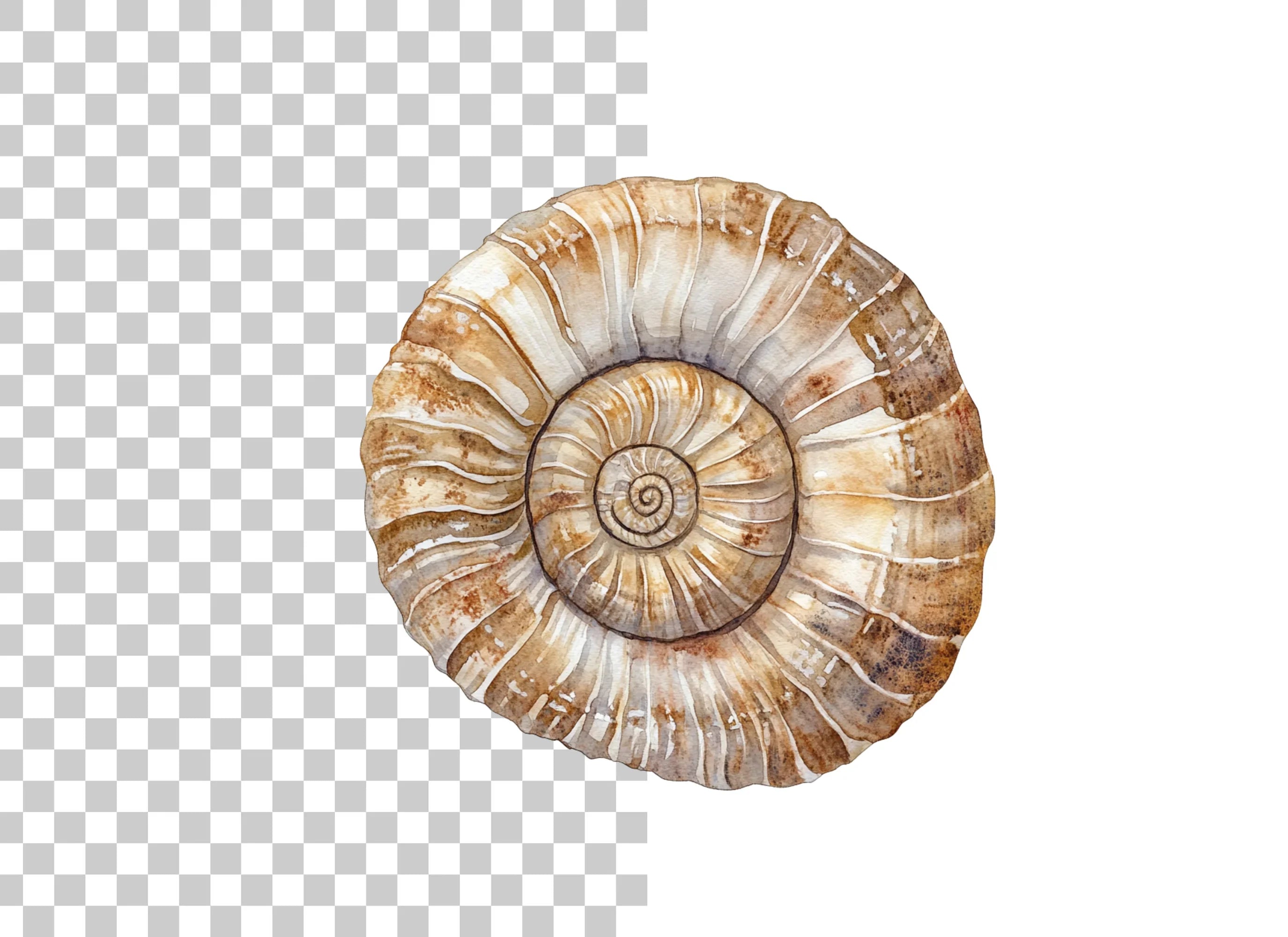 Ammonite Fossil Shell Clipart Bundle
