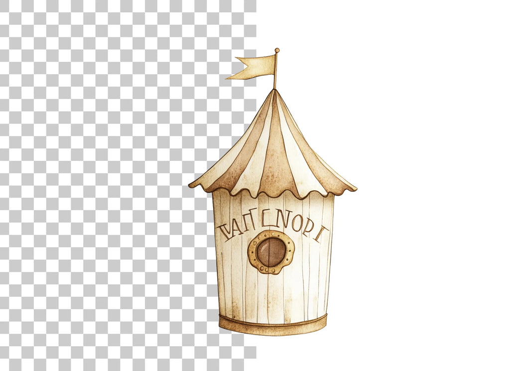 Circus Tent Birdhouse Clipart Bundle