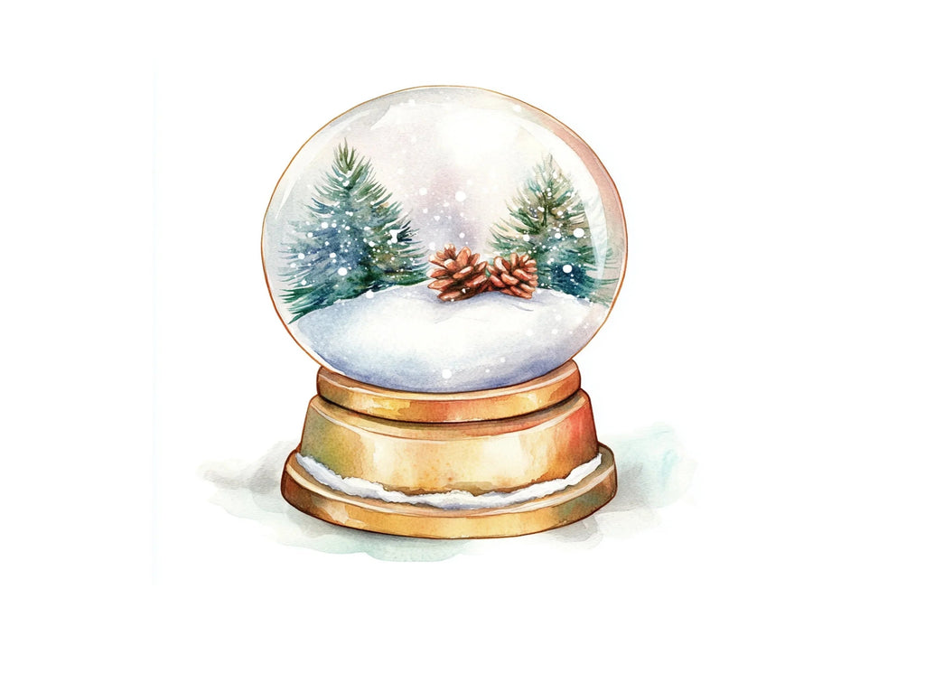 Winter Snow Globe Clipart Bundle