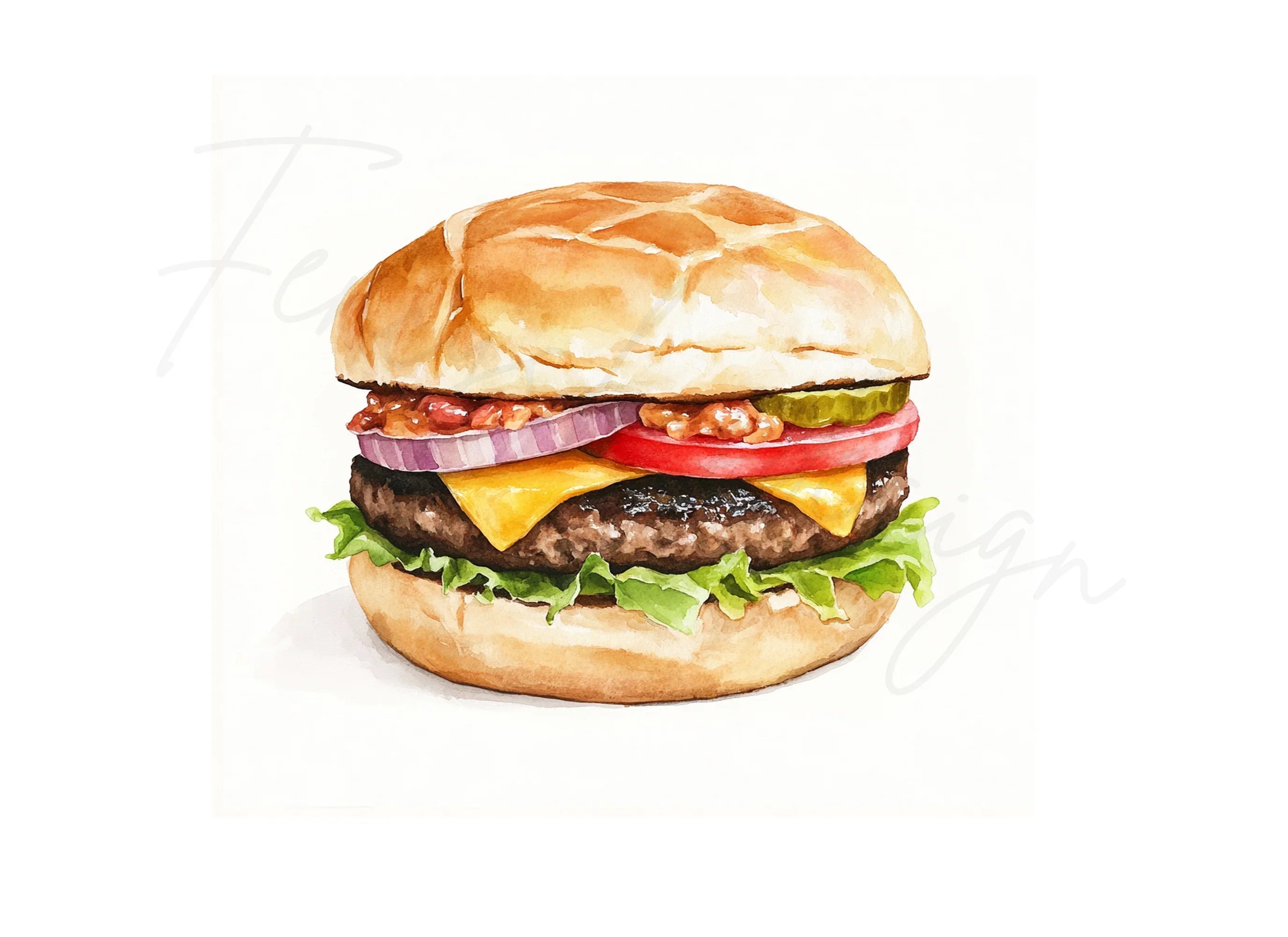 Delicious Burger Clipart Bundle