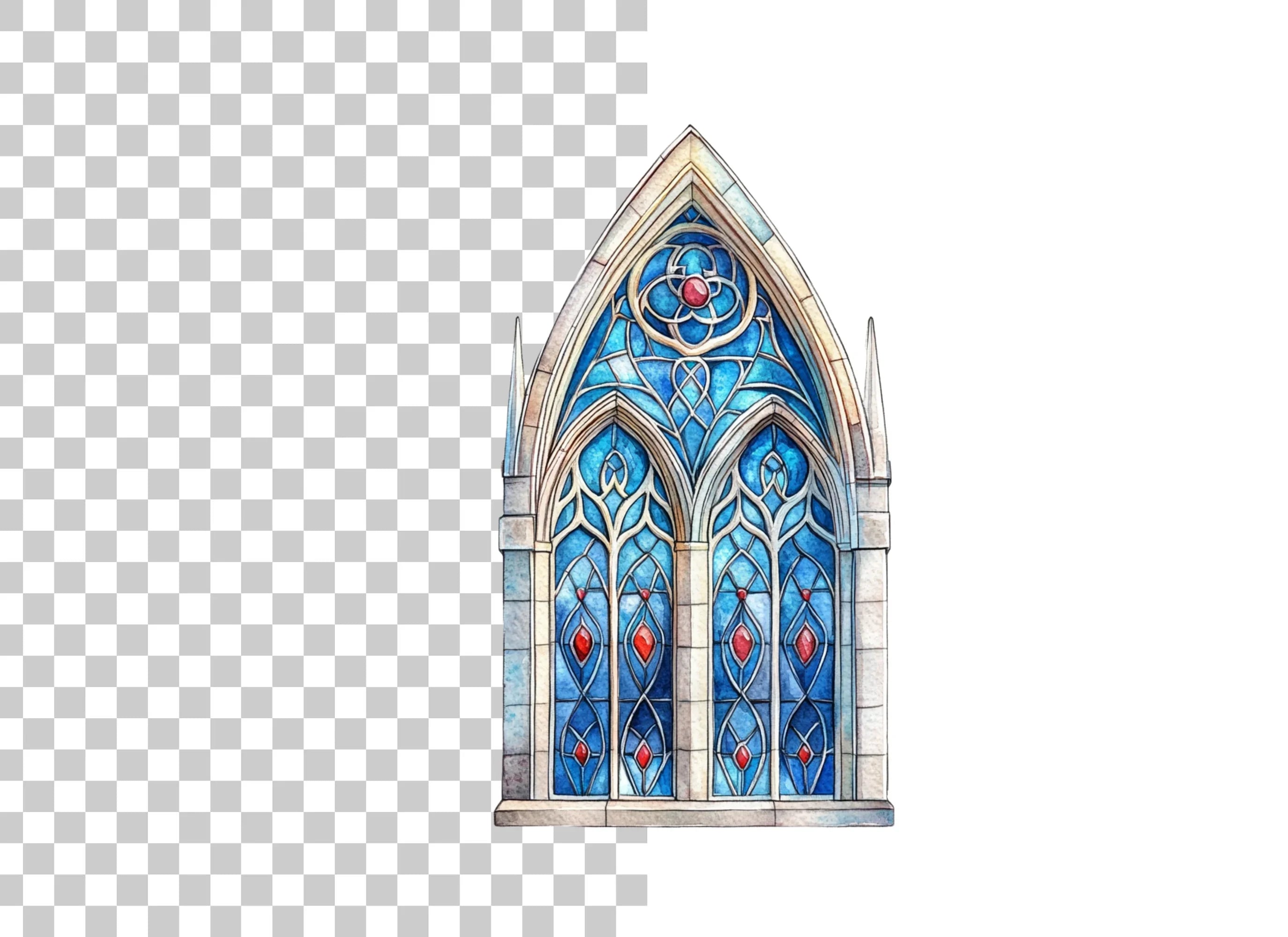 Gothic Stained Glass Window Clipart Bundle