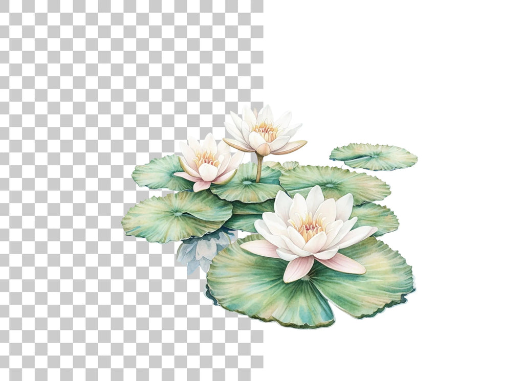Elegant Water Lily Clipart Bundle