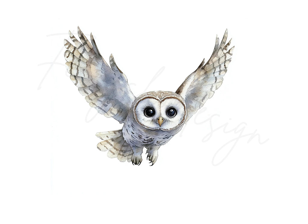 Cute Flying Owl Clipart Bundle