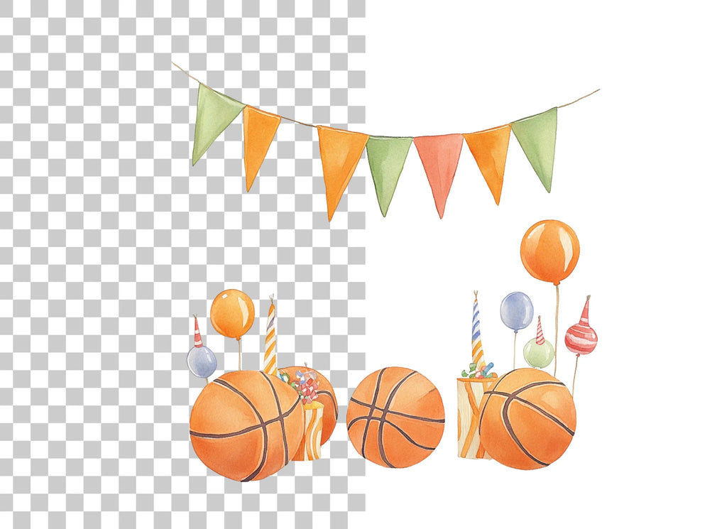 Basketball Birthday Party Clipart Bundle
