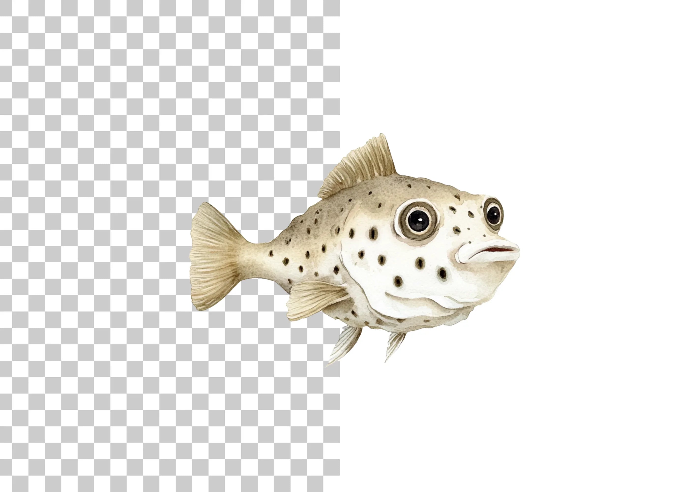 Cute Spotted Fish Clipart Bundle