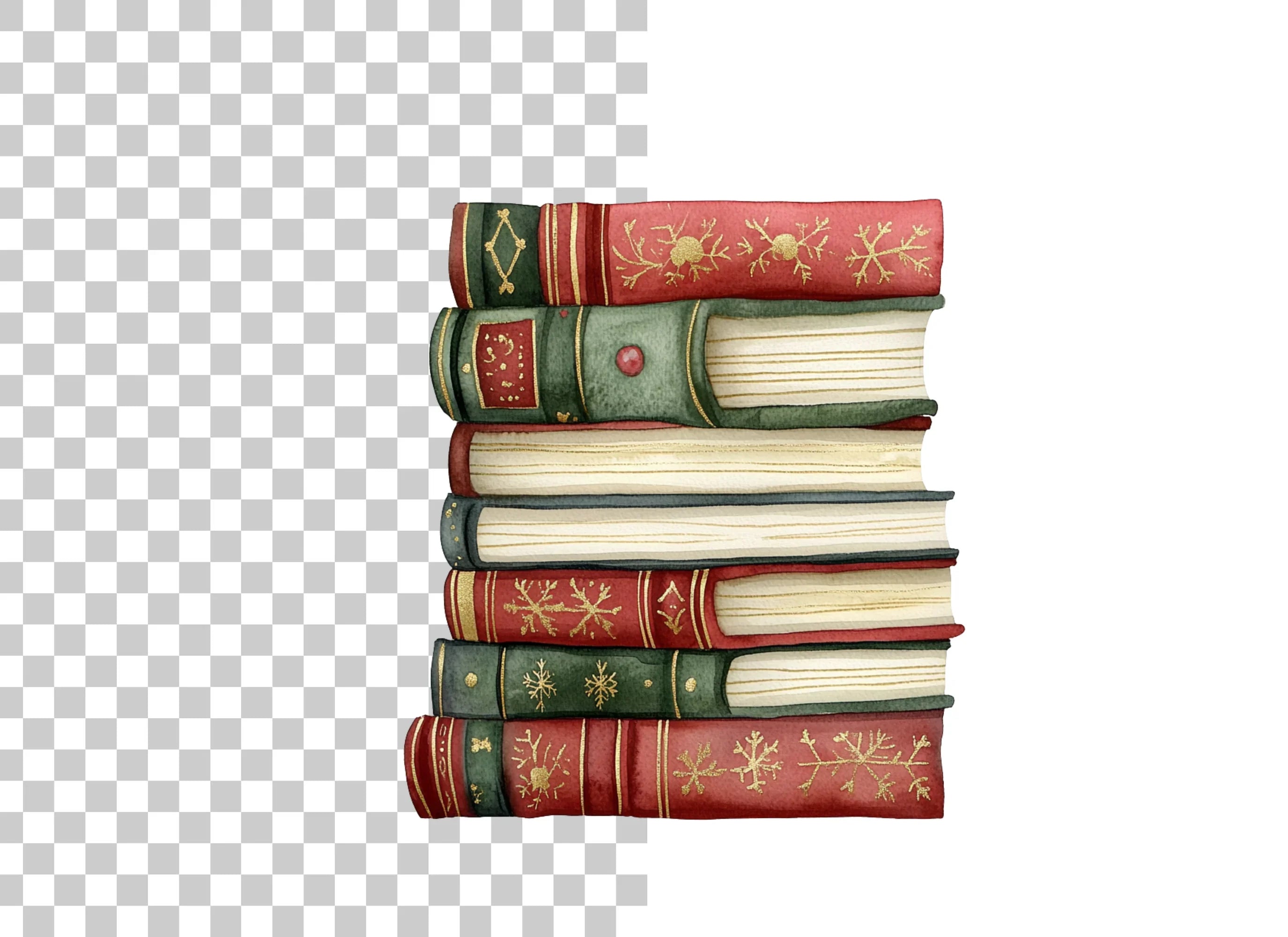 Stack of Christmas Books Clipart Bundle