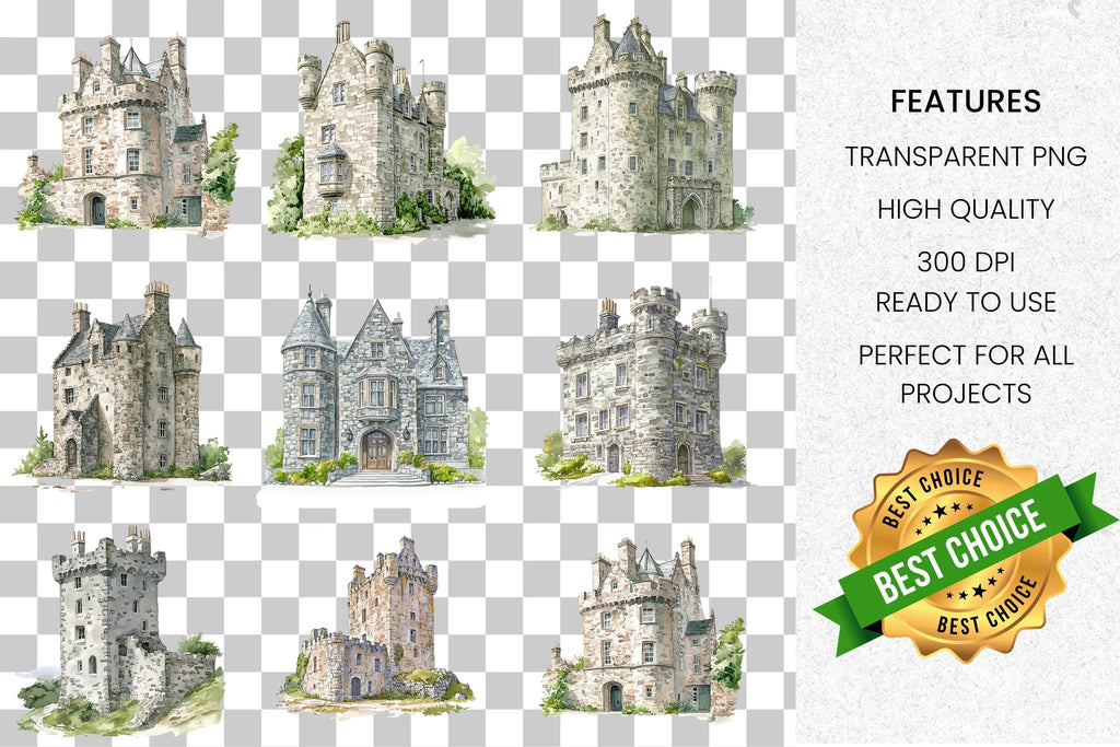 Medieval Castle Clipart Bundle