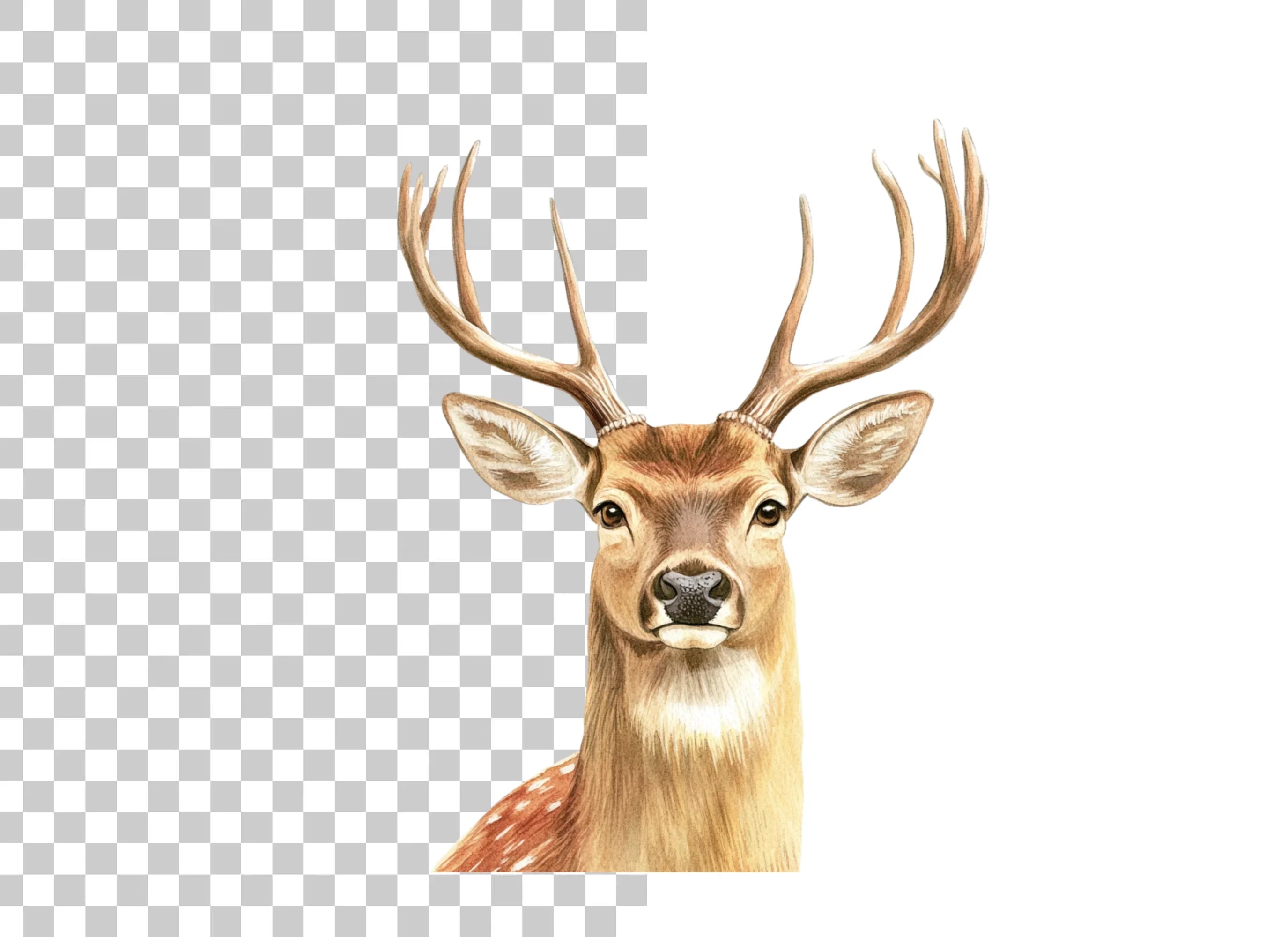 Majestic Deer Head Clipart Bundle
