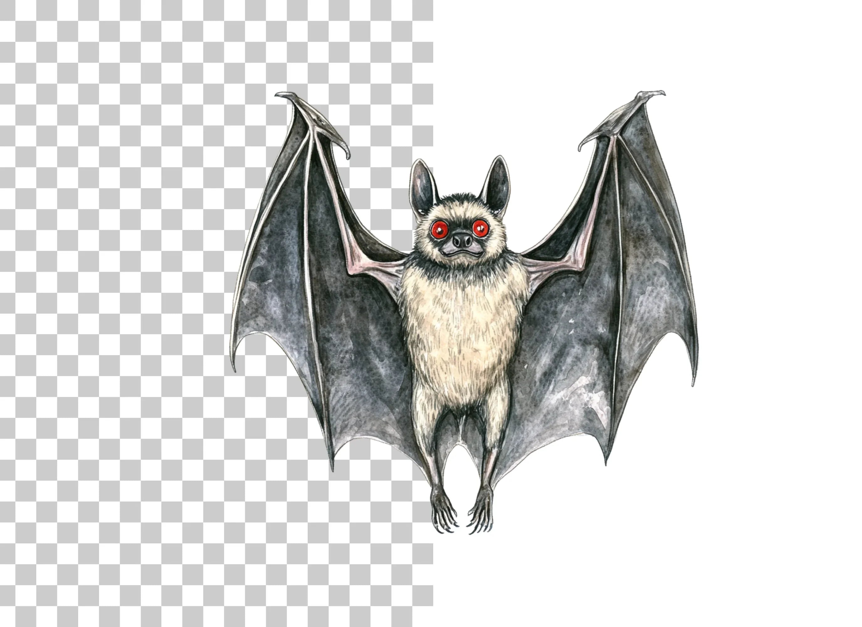 Spooky Bat with Red Eyes Clipart Bundle