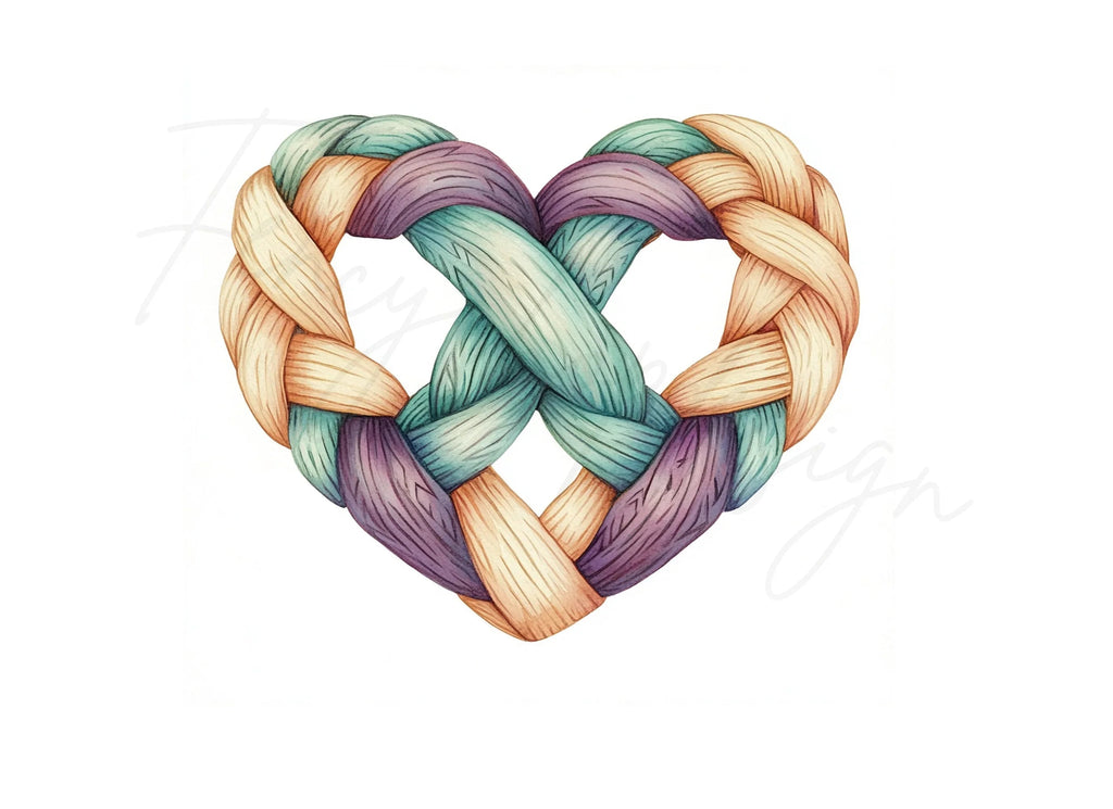 Braided Heart Clipart Bundle